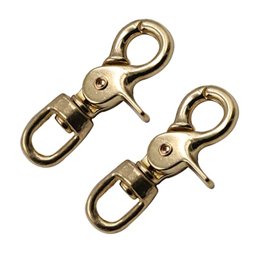 MAGICLULU Messing Karabinerhaken Oval Drehbar mit Federverschluss für Riemen Taschen Lederbänder Basteln Langlebiger Verschluss für Schlüsselanhänger und Lederhandwerk von MAGICLULU