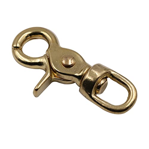 MAGICLULU Messing Lobster Clasp Oval Drehbarer Karabinerhaken für Lederbänder Taschenriemen Schnelle Verbindung Robuster Verschluss für Lederhandwerk und Gurtband von MAGICLULU