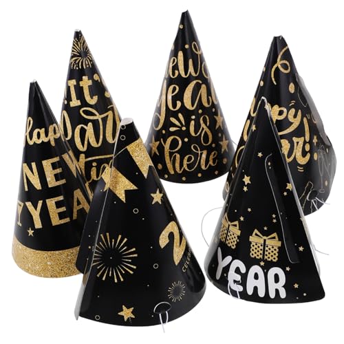MAGICLULU Neujahrshüte Aus Papier Kegelförmige Partyhüte Aus Papier 6er-pack Leicht Einfach Zu Tragen Partygeschenke Für Das Neue Jahr MAGICLULU Neujahrshüte Aus Papier Kegelförmige Partyhüte Aus Papier 6er-pack Leicht Einfach Zu Tragen Partygeschenke Für Das Neue Jahr von MAGICLULU