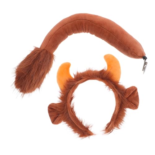MAGICLULU Niedliches Kuhhorn Stirnband und Set für Weiches Bequemes Tierkostüm Zubehör für Karneval Halloween und Party Cosplay Accessoire Teilig von MAGICLULU