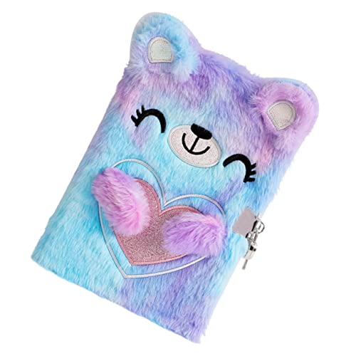 MAGICLULU Notizbuch Mit Schloss Flauschiges Notizbuch Notizblock Mit Schloss Flauschiges Tagebuch Cartoon-notizblock Flauschiges Verschließbares Notizbuch Schulmaterial Behaart Plüsch Kind von MAGICLULU