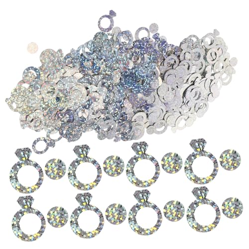 MAGICLULU Pack Papierkonfetti Hochzeit Ringe Glitter Tischdeko Party Streudeko Valentinstag Festliche Tischdekoration für Brautparty Verlobung Jubiläum von MAGICLULU