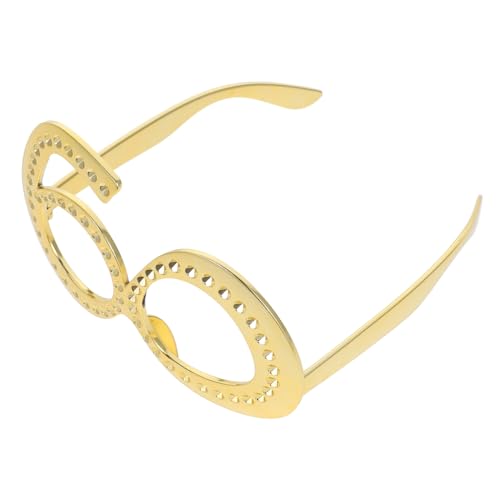 MAGICLULU Partybrille Gläser Geburtstagsbrille alles zum geburtstag brille Schwimmbad geburtstagsgeschenk Partydekoration Neuartige Brillen-Foto-Requisiten Party-Requisite Abs Golden von MAGICLULU