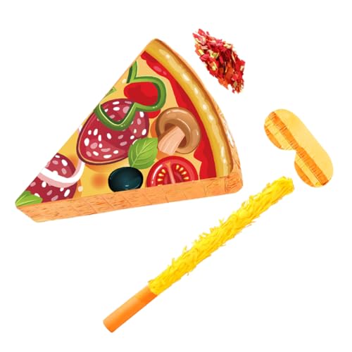MAGICLULU Pizza Pinata mit Farbigem Papierkonfetti Blindfold und Schlagstab Lebensmittelmotiv Geburtstagsparty Dekoration für Feier und Interaktiven Spielspaß MAGICLULU Pizza Pinata mit Farbigem Papierkonfetti Blindfold und Schlagstab Lebensmittelmotiv Geburtstagsparty Dekoration für Feier und Interaktiven Spielspaß von MAGICLULU