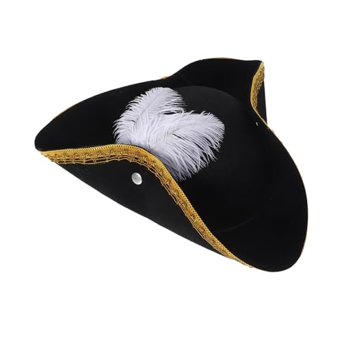 MAGICLULU Plume Piratenhut für Erwachsene mit Weißer Feder Authentisches Cosplay Kostümzubehör Komfortabel und Stilvoll für Halloween Mottoparty Maskenball und Festival MAGICLULU Plume Piratenhut für Erwachsene mit Weißer Feder Authentisches Cosplay Kostümzubehör Komfortabel und Stilvoll für Halloween Mottoparty Maskenball und Festival von MAGICLULU