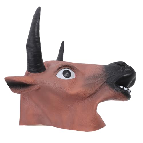 MAGICLULU Realistische Kuhkopfmaske Partykostüm Horrormaske Kreative Kuhkopfmaske von MAGICLULU