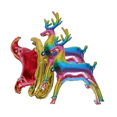 MAGICLULU Rentier Schlitten Folienballon Set Weihnachtsdekoration für Partys Realistische Gestaltung Einfach Aufzublasen Festliche für Winterfeiern Rentier Schlitten von MAGICLULU