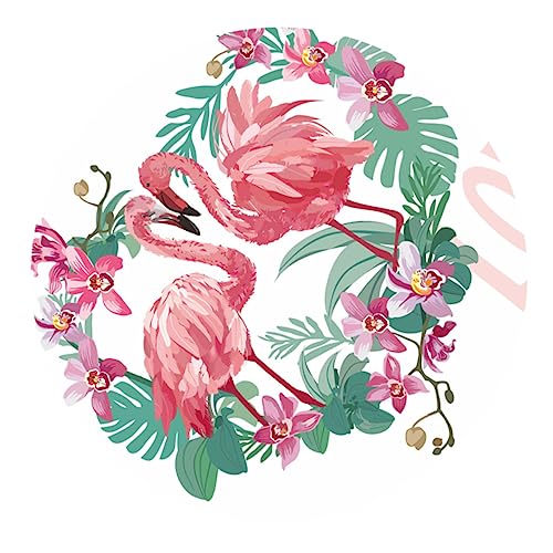 MAGICLULU Runder Bodenaufkleber mit Flamingo Design Wasserdichte Rutschfeste Selbstklebende Fliesensticker für Wand und Boden Dekoration für Schlafzimmer und Wohnzimmer von MAGICLULU