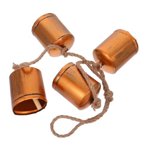MAGICLULU Rustikale Vintage Weihnachtsglocken aus Metall mit Juteseil zum Aufhängen Nostalgische Kuhglocken Dekoration für Tür Wand Weihnachtsbaum Festliche Urlaubsdeko von MAGICLULU