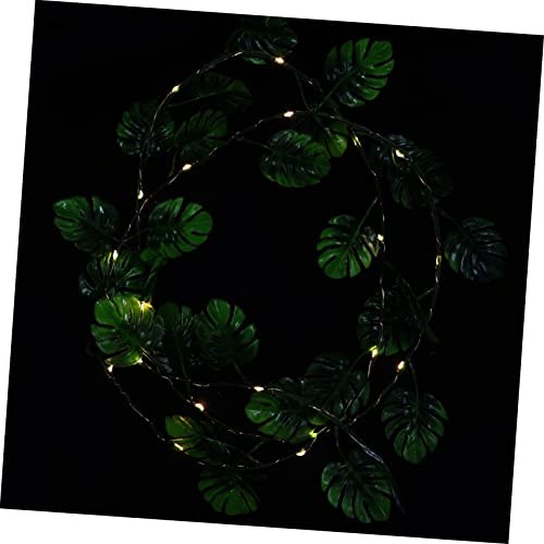 MAGICLULU Schnur Monstera-Blatt-Rebe Blattdekor Batteriebetriebene Lichterkette hochzeitsdeko Ornament Girlande Weinparty-Dekorationen weingeburtstagsdekorationen Urwald Lichterketten Hawaii von MAGICLULU