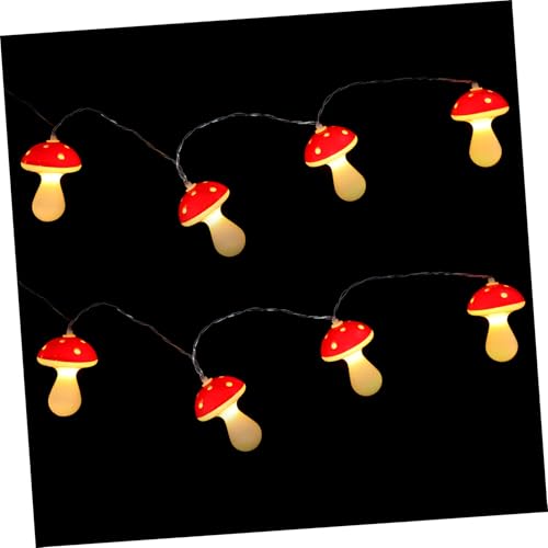 MAGICLULU Schnur Pilz Lichterkette Pilzlichter Im Freien Schlafzimmerdekoration Mit Pilzen Pilz Anzünden Pilzdekor Pilz Badezimmer Pilz Projektionslicht Pilz-party-dekorationen Rot Pvc von MAGICLULU