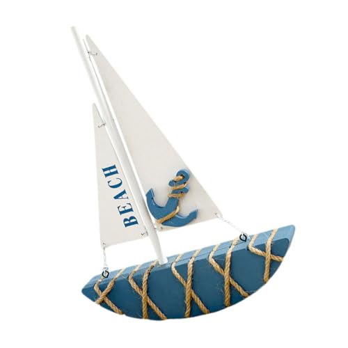 MAGICLULU Segeldekoration Nautische Tischdeko Dekorativ Segelboot Im Freien Strandig Rustikal Bootszubehör Nautische Dekoration Für Zu Hause Muscheln Piraten-skulptur Holz von MAGICLULU