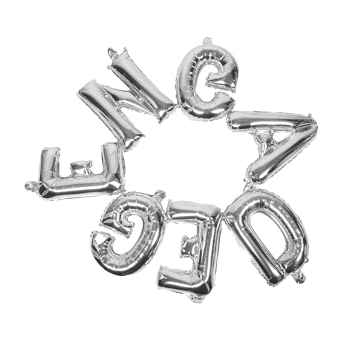 MAGICLULU Silberne Engaged Folienballons Wiederverwendbares Aluminiumfolie- Leicht Aufzuhängendes Partydekor für Verlobungsfeier Brautparty und Hochzeitsshooting von MAGICLULU