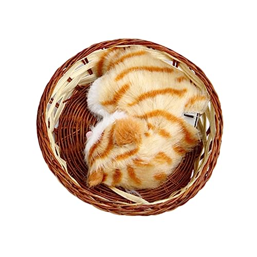 MAGICLULU Simulierte Katzenschmuck Plüschspielzeug lustige Desktop-Dekoration Simulation Korb Katze Tischdekoration MAGICLULU Simulierte Katzenschmuck Plüschspielzeug lustige Desktop-Dekoration Simulation Korb Katze Tischdekoration von MAGICLULU