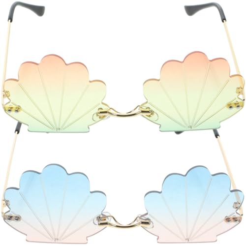 MAGICLULU Sonnenbrille Muschelbrille Muschelförmige Brille Rahmenlose Brille Bunt Muschelkrone Sommer Partybrille Party Kostüm Brillen Muschel Bh Geschenke Stk Sonnenschutz Hawaii Fräulein MAGICLULU Sonnenbrille Muschelbrille Muschelförmige Brille Rahmenlose Brille Bunt Muschelkrone Sommer Partybrille Party Kostüm Brillen Muschel Bh Geschenke Stk Sonnenschutz Hawaii Fräulein von MAGICLULU