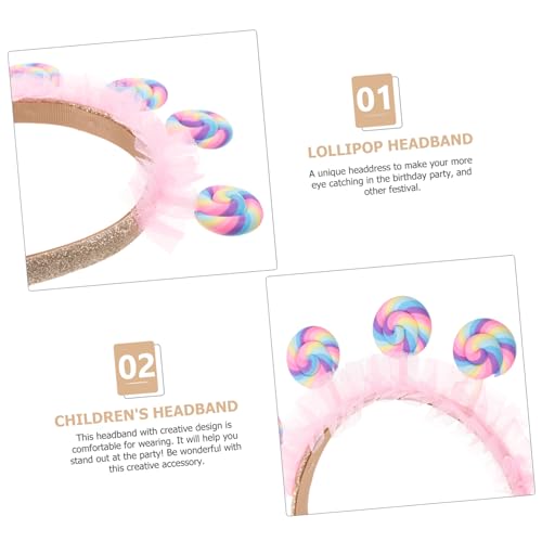 MAGICLULU Süßes Stirnband Lutscher Design Leichtes Haarband für Mädchen Komfortabel Tragbar Geeignet für Geburtstagsfeiern Kostümpartys und Karneval Modisches Accessoire von MAGICLULU