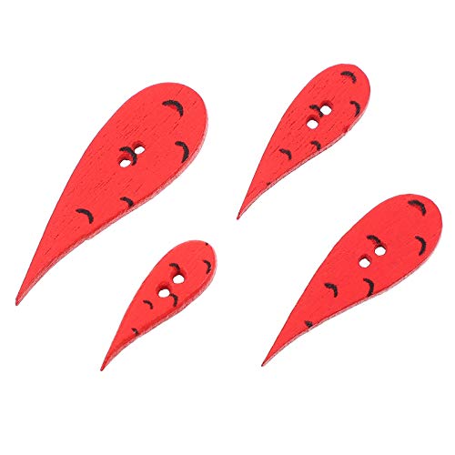 MAGICLULU Tasten Für Handwerk Karottenknöpfe 200 Stücke Kreative Karottenform Knopf Rote Karotte Handwerk Knöpfe Holz Karotten Knöpfe Für DIY Nähen Decortaion (19-33Mm) Niedlichen Tasten von MAGICLULU