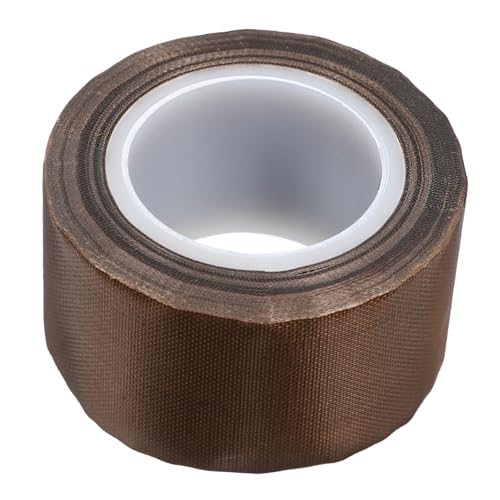 MAGICLULU Teflonband Streifen Wärmeband Wärmeübertragungsband Klebstoff Hitzebeständiges Band Heizdrähte für Heißsiegelgerät Klebeband mit hoher Temperaturbeständigkeit Glasfaser Hellbraun von MAGICLULU