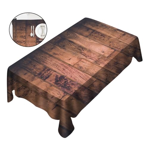 MAGICLULU Tischdecke mit Holz Wand Muster Kreative Digitale Drucktechnik für Tischdekoration bei Partys Schützt vor Flecken und Kratzern Hautfreundlich von MAGICLULU