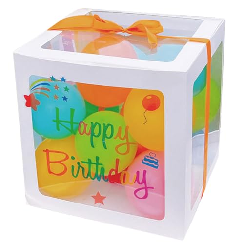 MAGICLULU Transparente Ballonbox Für Geburtstag Babyparty Ballonbox Transparente Ballonbox Blöcke Hintergrund Für Gender-Enthüllungsparty Geburtstagsparty-Zubehör von MAGICLULU