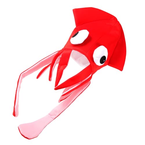 MAGICLULU Velours Hut Weiches Kostüm Zubehör Lustige Squid Headgear Party Mütze für Karneval Fasching und Verkleidung von MAGICLULU