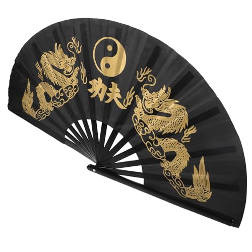 MAGICLULU Vintage Chinesischer Kung Fu Fächer Faltbar Leicht Tragbar Traditioneller Tai Chi Tanzfächer mit Metallstreben Faltbarer Handfächer für Performance Bühnenauftritte und MAGICLULU Vintage Chinesischer Kung Fu Fächer Faltbar Leicht Tragbar Traditioneller Tai Chi Tanzfächer mit Metallstreben Faltbarer Handfächer für Performance Bühnenauftritte und von MAGICLULU