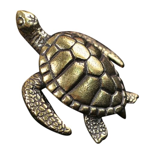 MAGICLULU Vintage Messing Schildkröte Deko Ornament dekorative Schildkrötenstatue Schildkrötenskulptur aus Messing Vintage-Dekor Wohnkultur Schildkrötenhandwerk aus Messing von MAGICLULU