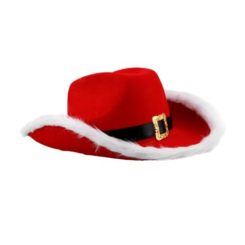 MAGICLULU Weihnachtlicher Cowgirl Hut Rot Weiß Santa Claus Weihnachtsmütze Western Stil Nicht Geleuchtet Festliche Party Dekoration Weihnachten Kostüm Zubehör MAGICLULU Weihnachtlicher Cowgirl Hut Rot Weiß Santa Claus Weihnachtsmütze Western Stil Nicht Geleuchtet Festliche Party Dekoration Weihnachten Kostüm Zubehör von MAGICLULU