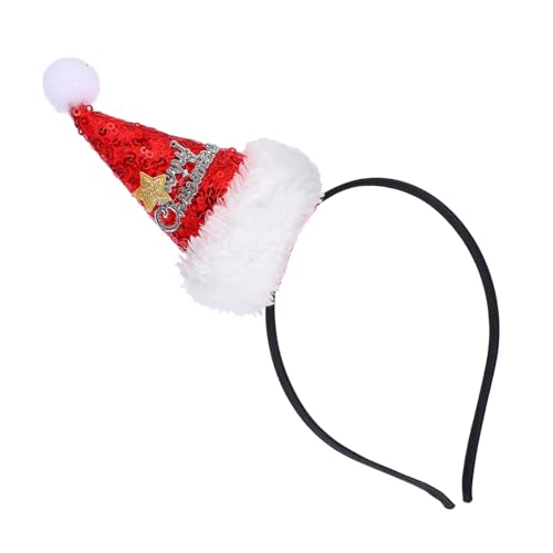 MAGICLULU Weihnachtliches Haarschmuck Stirnband mit Kreativem Weihnachtsmützendekor Rutschfestes Partyaccessoire für Mädchen Festlicher Kopfschmuck für Xmas Cosplay und Feierlichkeiten von MAGICLULU