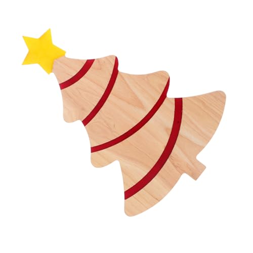 MAGICLULU Weihnachtliches Schneidebrett Weihnachtsbaum aus Akazienholz Doppelseitig mit Separaten Flächen für Fleisch und Gemüse Multifunktional als Servierplatte für Käse Salat Dessert von MAGICLULU
