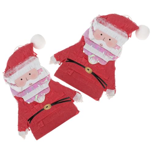 MAGICLULU Weihnachts-Pinata Weihnachtsmann Mit Süßigkeiten Gefüllte Pinata Hängende Pinata-Anhänger Ornament Papier-Pinata-Füller Pinata-Geschenkbox Fröhliche Weihnachtsfeier von MAGICLULU