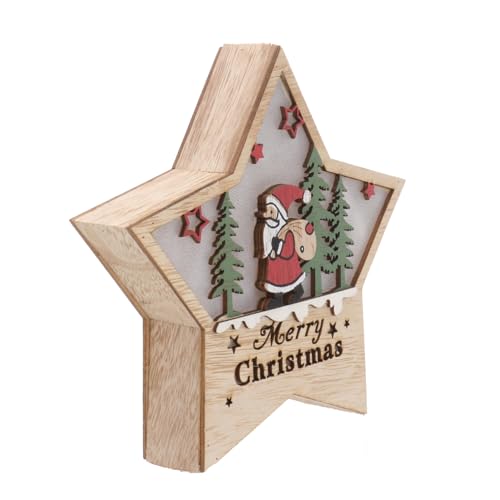 MAGICLULU Weihnachtsdekoratives Leuchtendes Holzornament ohne Batterie Kreatives Sternen Design für Festliche für Weihnachten Familie Büro und Ausstellungen MAGICLULU Weihnachtsdekoratives Leuchtendes Holzornament ohne Batterie Kreatives Sternen Design für Festliche für Weihnachten Familie Büro und Ausstellungen von MAGICLULU
