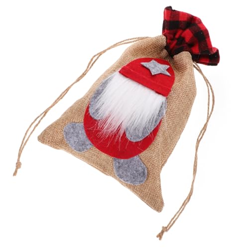 MAGICLULU Weihnachtsgeschenktüte Aus Wiederverwendbarem Kordelzug Süßigkeitentüte Mit Wichtelmuster Für Und Dekoration Festlicher von MAGICLULU