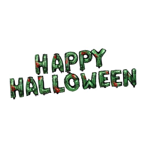 MAGICLULU Wiederverwendbares Halloween Luftballon mit Happy Halloween Banner Grün Party Dekoration für Zuhause Bar und Club Leicht Aufzublasen Entleeren Langlebig und Luftdicht für von MAGICLULU
