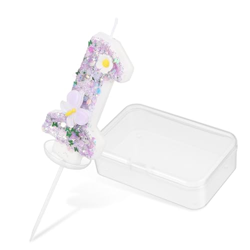 MAGICLULU Zahlenkerze für Ersten Dekorative mit Schmetterling und Glitzer für Unvergessliche Kuchen Dekoration für Fotos und Festliche Anlässe MAGICLULU Zahlenkerze für Ersten Dekorative mit Schmetterling und Glitzer für Unvergessliche Kuchen Dekoration für Fotos und Festliche Anlässe von MAGICLULU