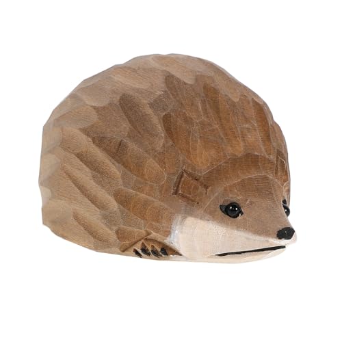 MAGICLULU schnitzereien aus Holz Accessoires Dekoration kleine Igeldekorationen Mini-Uhr Tischdeko Tierische Dekoration Holzschmuck für zu Hause Igel-Dekorationen für Zuhause hölzern Coffee von MAGICLULU