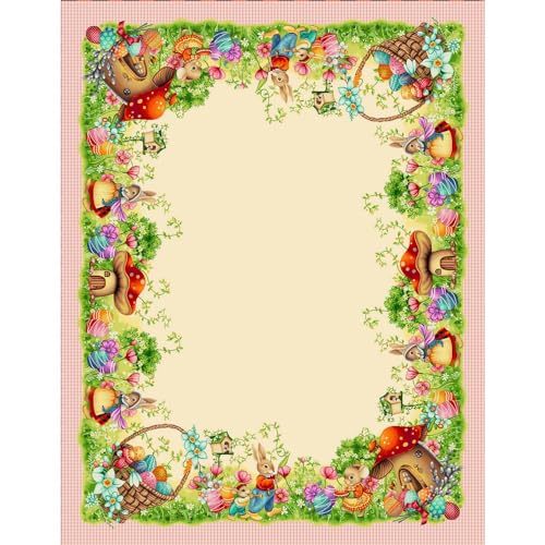 Ostertischdecken aus Gobeline, Jacquard-Verarbeitung, Frühling und Sommer, ideal als Geschenk und Tischdekoration mit Ostermotiven, hergestellt in Italien (12 Personen 140 x 240 cm, Magic) von MAGIE DI CASA