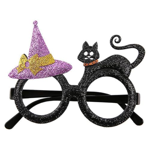 MAGIMODAC Halloween Party Brillen Lustige Dekorative Brillenfassungen Halloweenbrillen mit Kürbis Fledermaus Partybrillen für Karneval Foto Requisiten Schwarze Katze und Lila Mütze MAGIMODAC Halloween Party Brillen Lustige Dekorative Brillenfassungen Halloweenbrillen mit Kürbis Fledermaus Partybrillen für Karneval Foto Requisiten Schwarze Katze und Lila Mütze von MAGIMODAC
