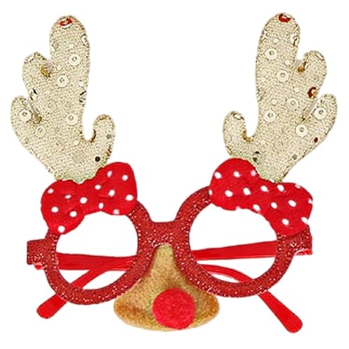 MAGIMODAC Weihnachten Partybrillen Lustige Weihnachtsbrillen Dekorative Brillenrahmen Weihnachtsbrillen Xmas Foto Requisiten Party Brillen Rote Schleife und Goldenes Geweih MAGIMODAC Weihnachten Partybrillen Lustige Weihnachtsbrillen Dekorative Brillenrahmen Weihnachtsbrillen Xmas Foto Requisiten Party Brillen Rote Schleife und Goldenes Geweih von MAGIMODAC