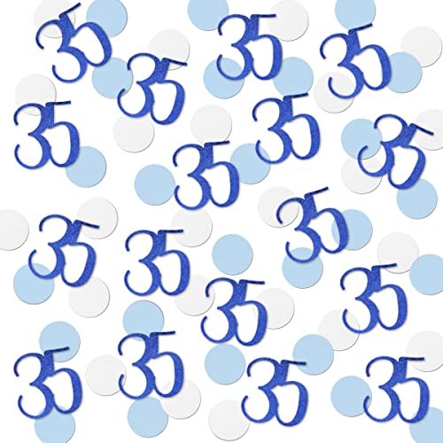 Blaues Glitzer-Konfetti, 35. Geburtstag, Zahlenkonfetti, 200 Stück, Jubiläumsparty, Tischdekoration Blaues Glitzer-Konfetti, 35. Geburtstag, Zahlenkonfetti, 200 Stück, Jubiläumsparty, Tischdekoration von MAGJUCHE