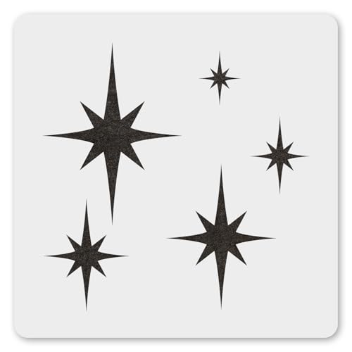 MAGJUCHE Abstrakte Sternen-Schablone, 30,5 cm, wiederverwendbare Starburst-Schablone für Malerei, DIY, Basteln, Dekoration von MAGJUCHE