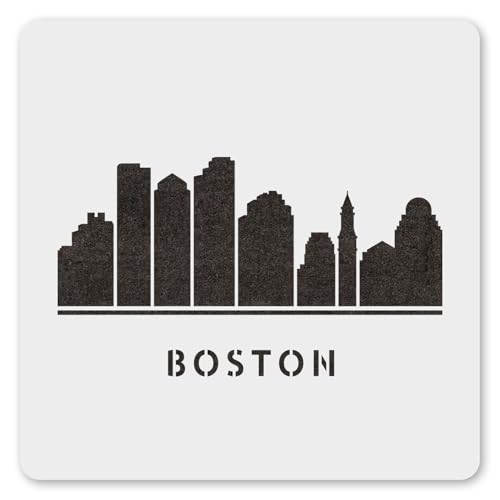 MAGJUCHE Boston Schablone 15,2 cm, wiederverwendbare Boston City Schablone für Malerei DIY Handwerk Dekor von MAGJUCHE