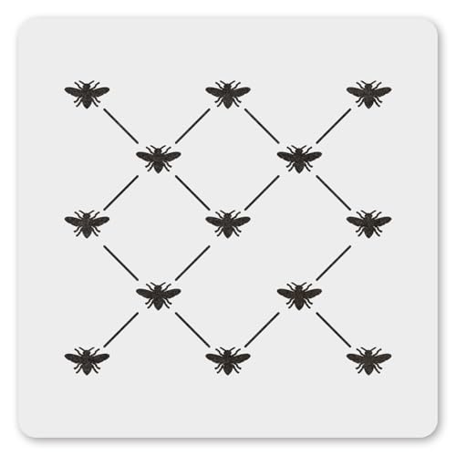 MAGJUCHE Französische Bienen-Rankgitter-Schablone, 30,5 cm, wiederverwendbare Bienenschablone für Malerei, DIY, Basteln, Dekoration von MAGJUCHE