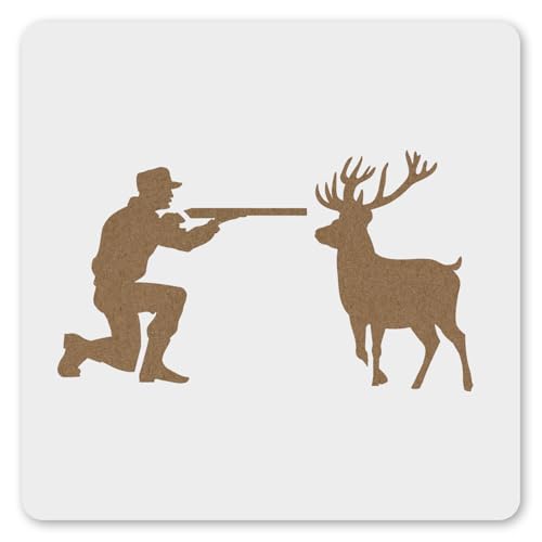 MAGJUCHE Jagd-Schablone, 15,2 cm, wiederverwendbar, Waldjagd, Hirsch, Schablone für Malerei, DIY, Handwerk, Dekoration von MAGJUCHE