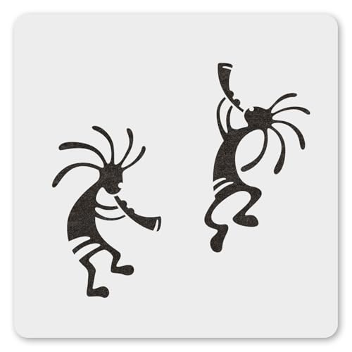 MAGJUCHE Kokopelli Stammes-Schablone, 30,5 cm, wiederverwendbare Schablone für Malerei, DIY, Handwerk, Dekor von MAGJUCHE
