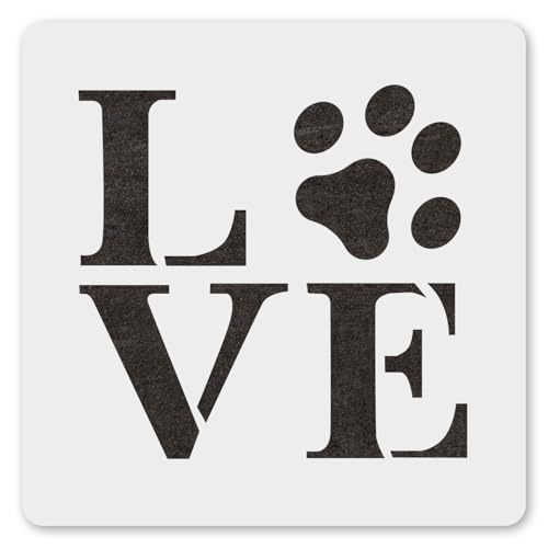 MAGJUCHE Love Dog Prints Schablone, 30,5 cm, wiederverwendbare Katzendruck-Schablone zum Malen, Basteln, Dekoration von MAGJUCHE