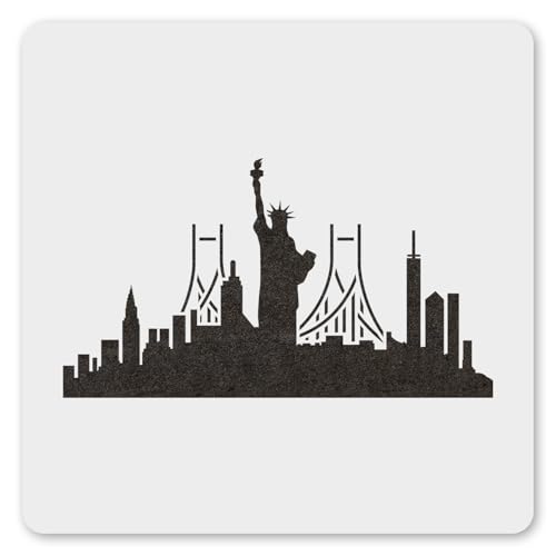MAGJUCHE New York Schablone 15,2 cm, wiederverwendbare New York City Skyline Schablone zum Malen DIY Handwerk Dekor von MAGJUCHE