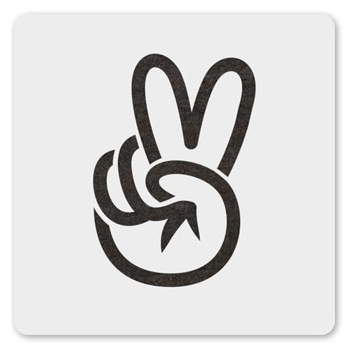 MAGJUCHE Peace-Zeichen-Schablone, 30,5 cm, wiederverwendbare Zwei-Finger-Schablone zum Malen, Basteln, Dekor von MAGJUCHE