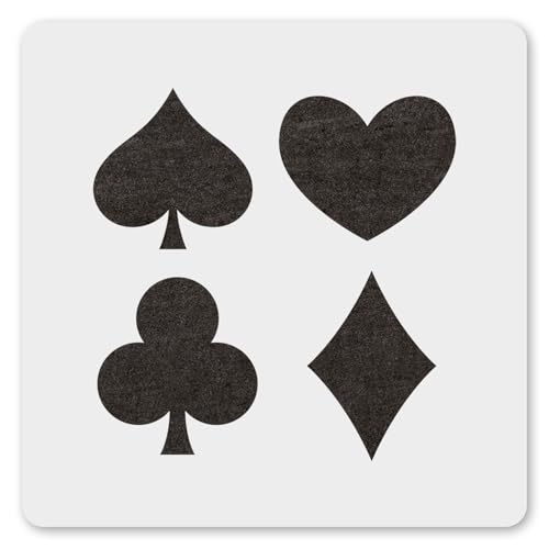 MAGJUCHE Poker-Schablone, 15,2 cm, wiederverwendbare Spielkarten, Casino-Schablone für Malerei, DIY, Basteln, Dekoration von MAGJUCHE