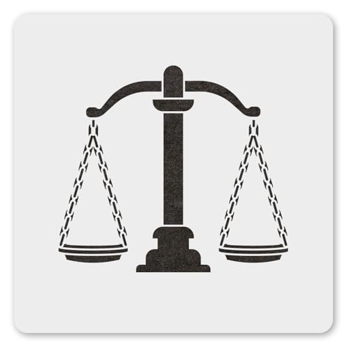 MAGJUCHE Scales of Justice Schablone, 30,5 cm, wiederverwendbar, für Anwälte, Malerei, DIY, Basteln, Dekoration von MAGJUCHE